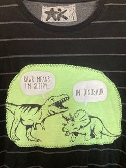 dino shirt closeup