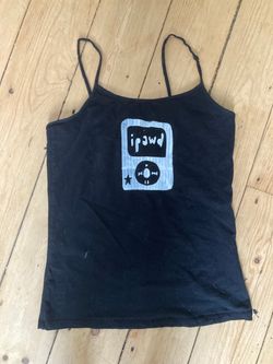 black tank top, the word ipawd is printed in white